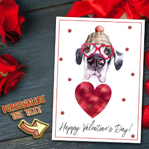 Great Dane Dog Lover Valentine Gift Holiday Card