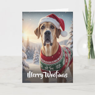 Great Dane Dog Merry Woofmas Folded Holiday Card