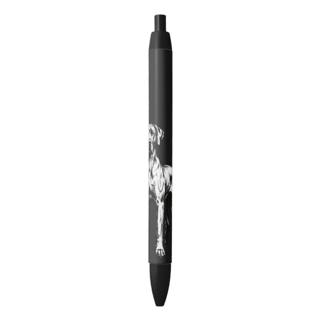 Great Dane Dog, modern lined illustration  Black Ink Pen (Front Vertical)