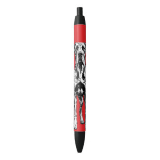 Great Dane Dog, modern lined illustration Blue Ink Pen