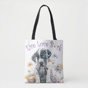 Great Dane Dog Mum Floral Tote Bag
