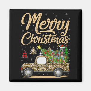 Great Dane Dog On Christmas Tree Leopard Truck Xma Magnet