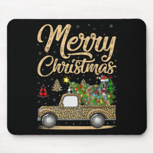Great Dane Dog On Christmas Tree Leopard Truck Xma Mouse Pad