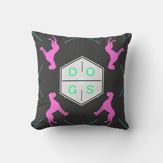 Great Dane Dog Pattern Cushion (Front)