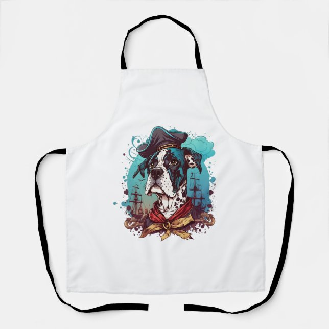 Great Dane Dog Pirate Apron (Front)