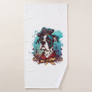 Great Dane Dog Pirate Bath Towel
