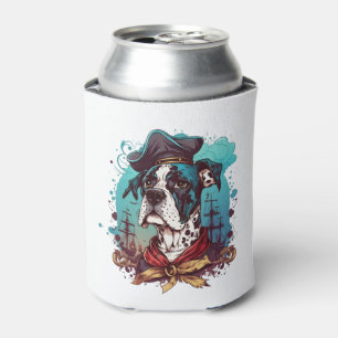 Great Dane Dog Pirate Can Cooler