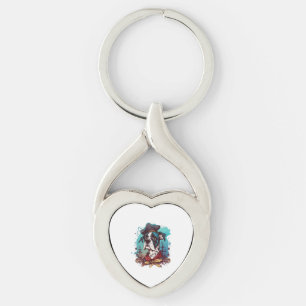 Great Dane Dog Pirate Key Ring