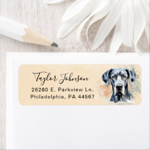 Great Dane Dog Return Address Label
