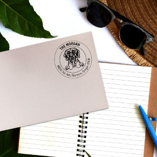 Great Dane Dog Return Address  Rubber Stamp