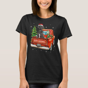 Great Dane Dog Ride Red Truck Christmas Dog  Pajam T-Shirt