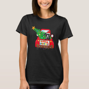 Great Dane Dog Riding Red Truck Christmas Holiday T-Shirt