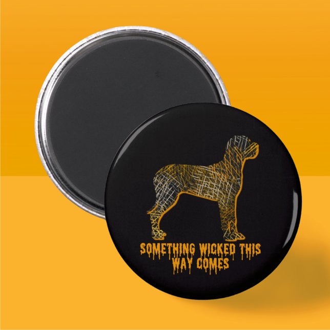 Great Dane Dog Silhouette Fun Orange Blk Halloween Magnet (Creator Uploaded)