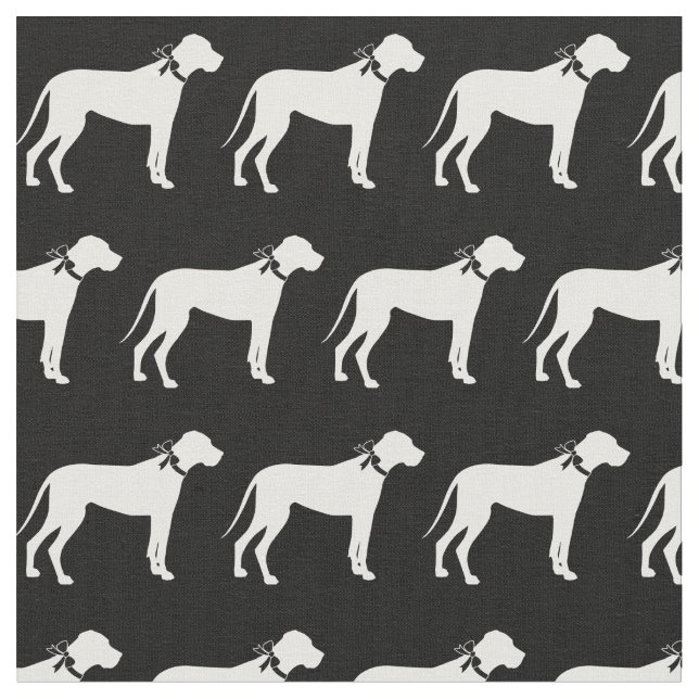 Great Dane Dog Silhouette Pet Fabric (Close Up)
