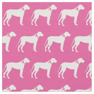 Great Dane Dog Silhouette Pet Pink Fabric