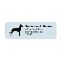 Great Dane Dog Silhouette Return Address Labells
