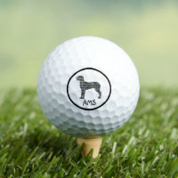 Great Dane Dog Silhouette Yellow & Blue Grid