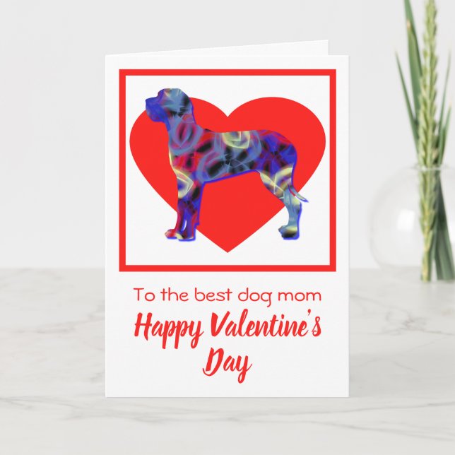 Great Dane Dog Valentine’s Day Red Heart Card (Front)