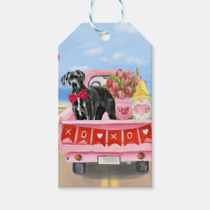 Great Dane Dog Valentine's Day Truck Gift Tags