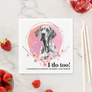 Great Dane Dog Wedding Napkins With Dog Photo