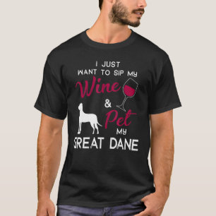 Great Dane Dog Wine Owner Christmas Birthday T-Shirt