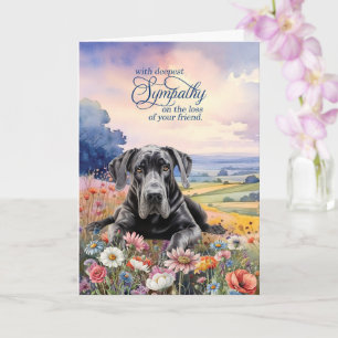 Great Dane Dog with Wildflowers Pet Sympathy Card
