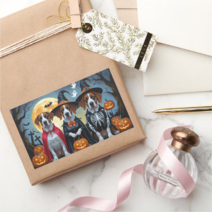 Great Dane Dogs Pumpkin Halloween Funny Rectangular Sticker