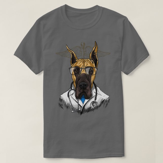 Great Dane Dogtor Vet Veterinarian Dog Doctor T-Shirt (Design Front)