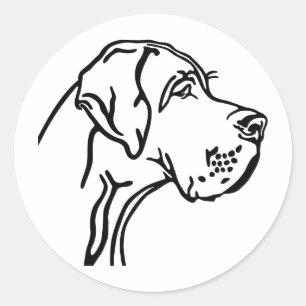 Great Dane drawing Classic Round Sticker