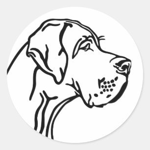 Great Dane drawing Classic Round Sticker