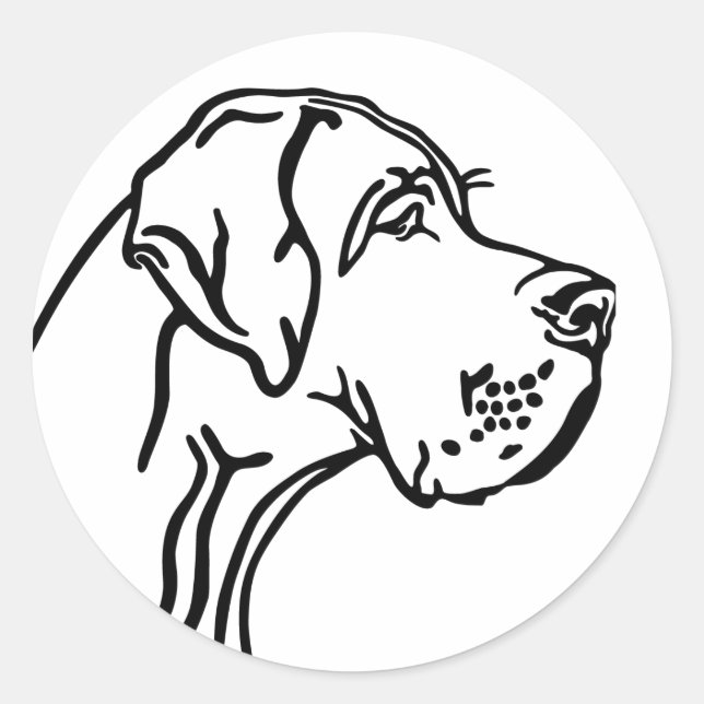 Great Dane drawing Classic Round Sticker (Front)