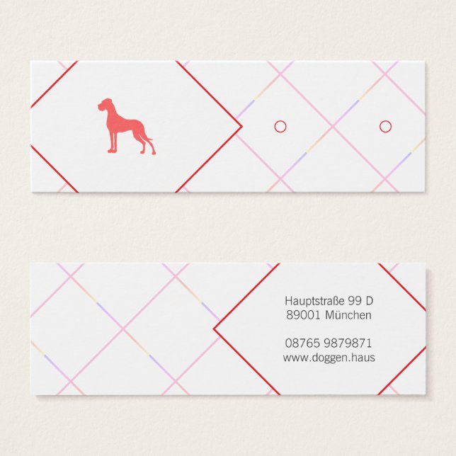 Great Dane Earring Jewellery Display Card (Front & Back)