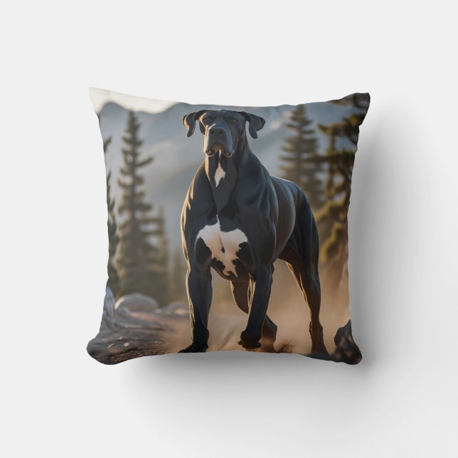 Great Dane Elegant Throw Pillow (Front)