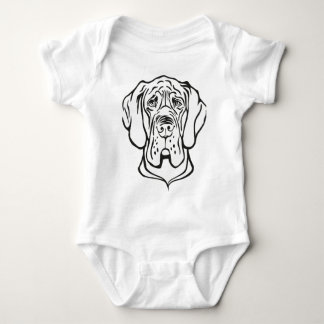 Great Dane Face Baby Bodysuit