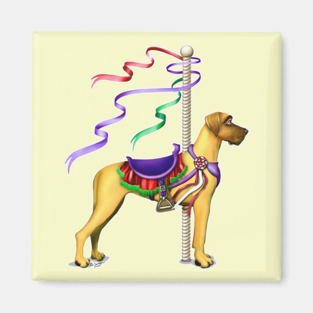 Great Dane Fawn Carousel UC Magnet (Front)