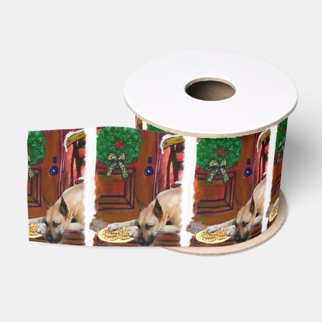 Great Dane (Fawn) Christmas Grosgrain Ribbon (Spool)