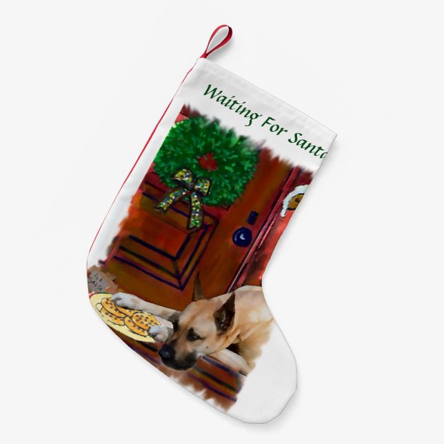 Great Dane (Fawn) Christmas Small Christmas Stocking (Front (Hanging))