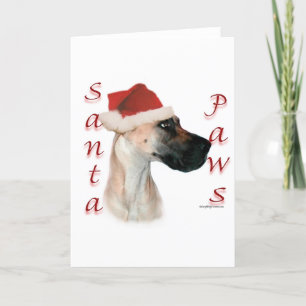 Great Dane (fawn) Santa Paws Holiday Card