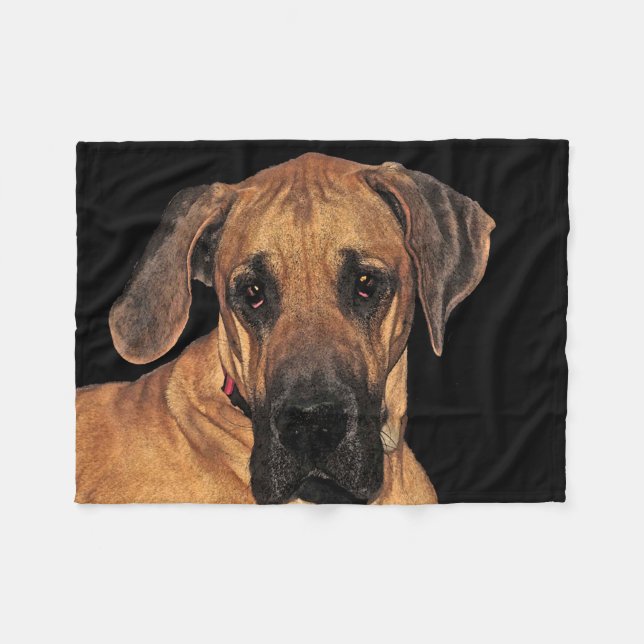 Great Dane Fleece Blanket (Front (Horizontal))