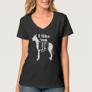 Great Dane Gear I Like Em Big  Dog Mum Cropped Ear T-Shirt