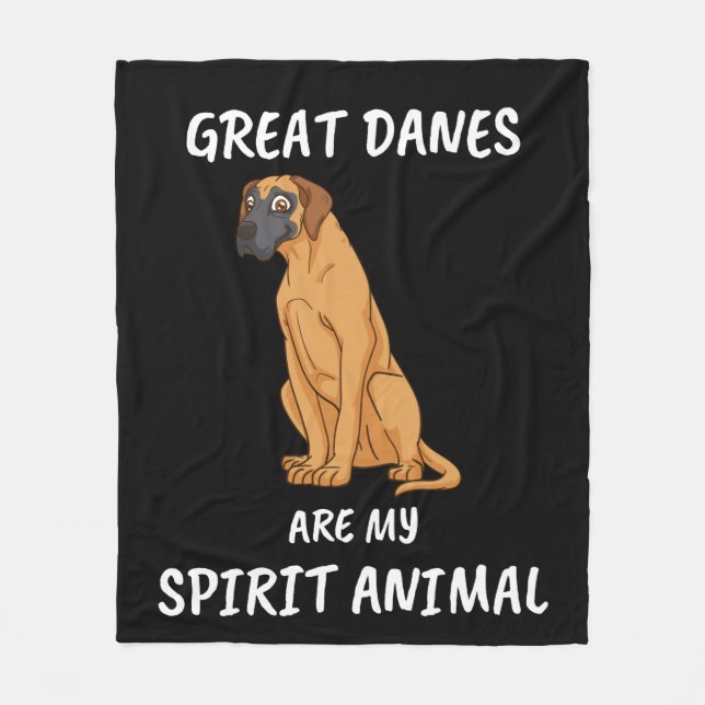 Great Dane Gift Dog Lover Women Dog Great Dane Fleece Blanket (Front)