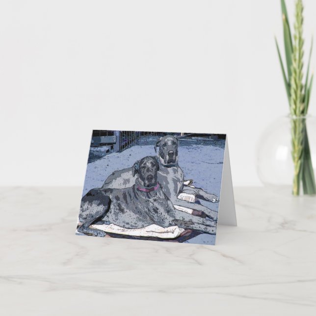 Great Dane Greeting Card  "Hero & Hope" (Front)