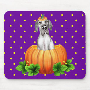 Great Dane Halloween Black UC Dane-O-Lantern Mouse Pad