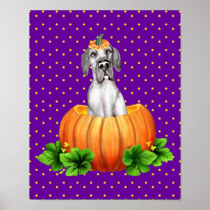 Great Dane Halloween Black UC Dane-O-Lantern Poster