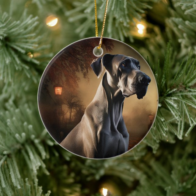 Great Dane Halloween Scary Ceramic Tree Decoration (Tree)