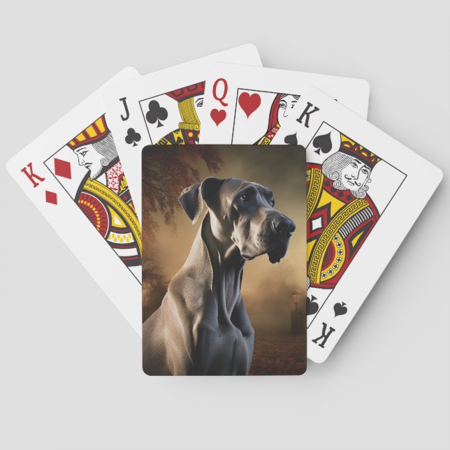 Great Dane Halloween Scary Playing Cards (Back)