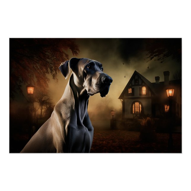 Great Dane Halloween Scary Poster (Front)