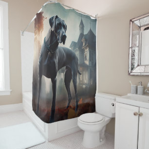 Great Dane Halloween Scary Shower Curtain