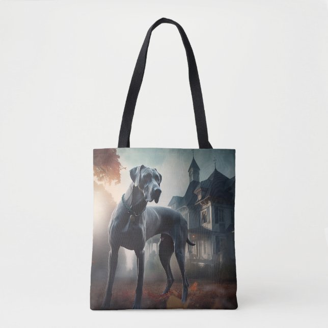 Great Dane Halloween Scary Tote Bag (Front)