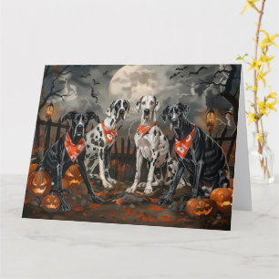 Great Dane Halloween Spooky Card